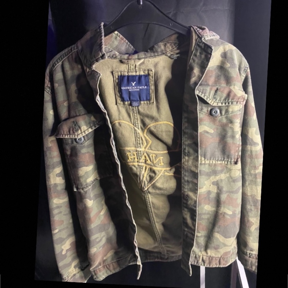 Camouflage Long Denim Jacket